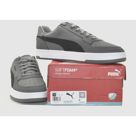 B2 NIB PUMA Caven 2.0 Buck Cool Dark Gray-Puma Black Sneaker Shoes Size 12 - Picture 1 of 7